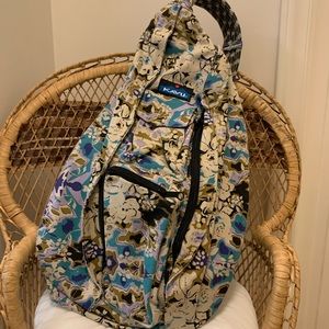 KAVU Rope Bag, Blue/Purple/Beige Print